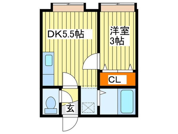 クル－ズハウス東区役所前の物件間取画像